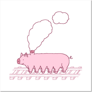 Piggy train Posters and Art